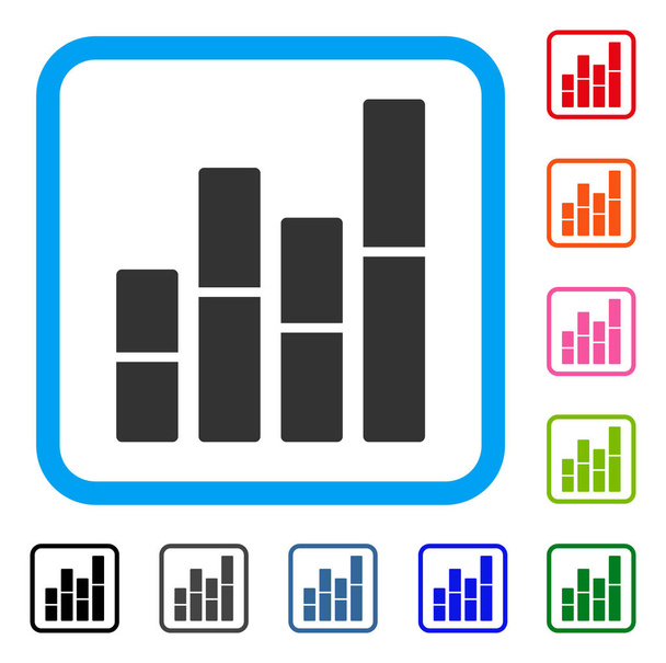 Bar Charts Framed Icon - Vector, imagen