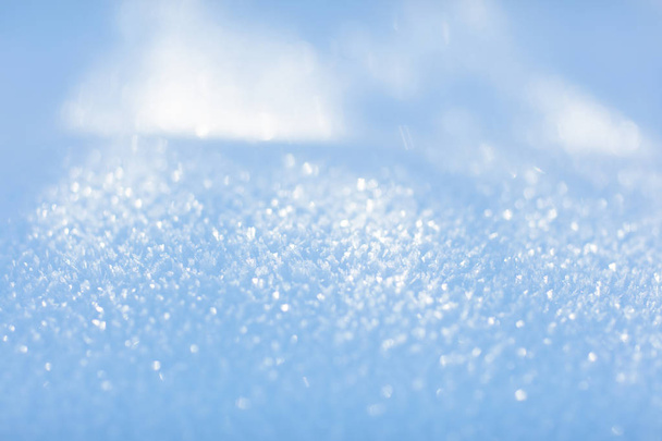 White snow. Sparkling snowflakes. Winter background. Close up. - Photo, Image