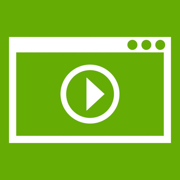 Programa para reprodução de vídeo ícone verde
 - Vetor, Imagem