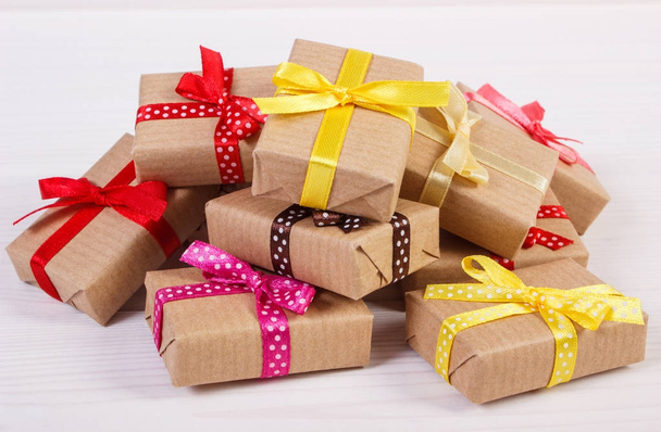 Wrapped gifts with ribbons for Christmas or other celebration - Photo, Image