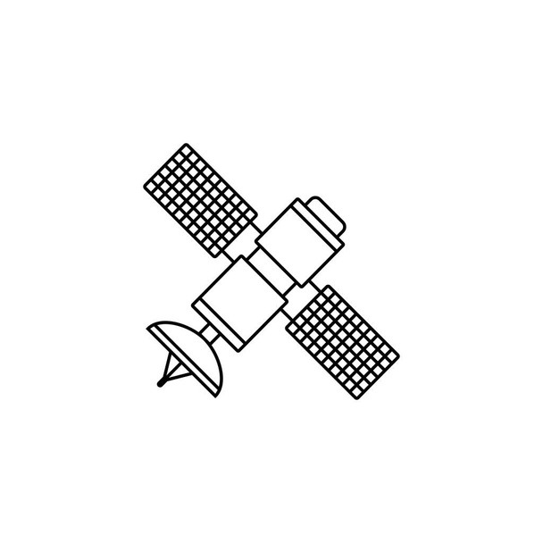 Ikona linii satelitarnej, nawigacji i komunikacji - Wektor, obraz