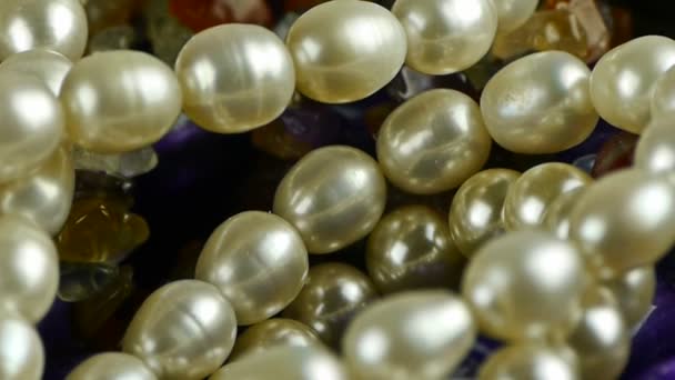 pearl necklace,gorgeous gemstones jewelry. - Footage, Video