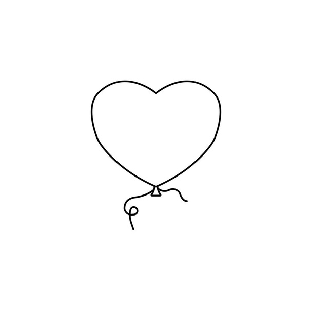 Balónek srdce a lásku ikona čáry, Valentýn - Vektor, obrázek