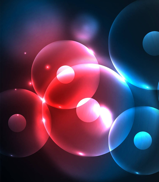 Размытые светящиеся круги, цифровой абстрактный фон
 - Вектор,изображение