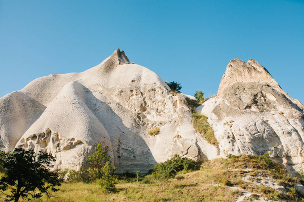 Beautiful view of the hills of Cappadocia. One of the sights of Turkey. Tourism, travel, nature. - Photo, Image