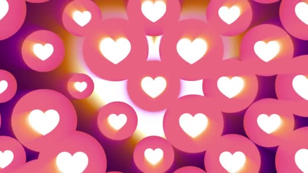 many heart shape like icon random moving animation background light - New unique quality universal motion dynamic colorful joyful dance music holiday video footage - Footage, Video