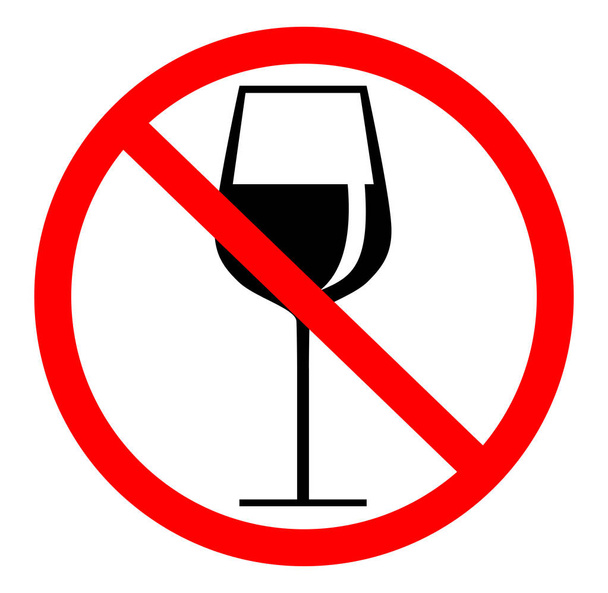 Geen drinken symbool op witte achtergrond - Vector, afbeelding
