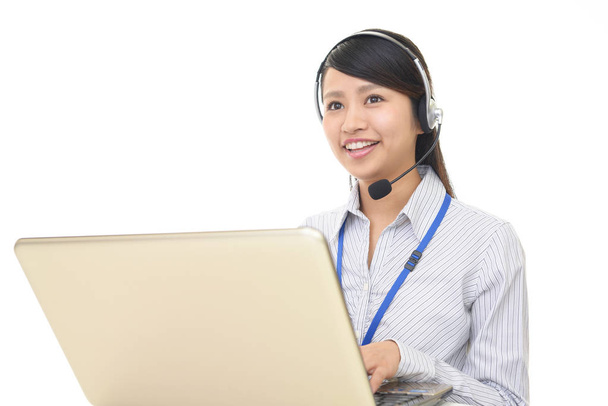 Smiling call center operator - Photo, Image