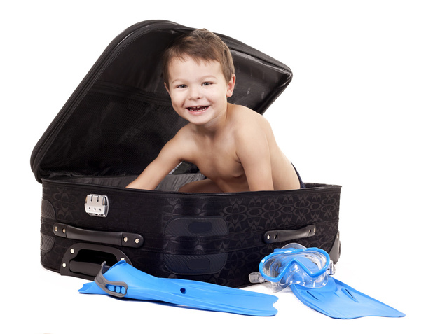 boy in the luggage - Zdjęcie, obraz