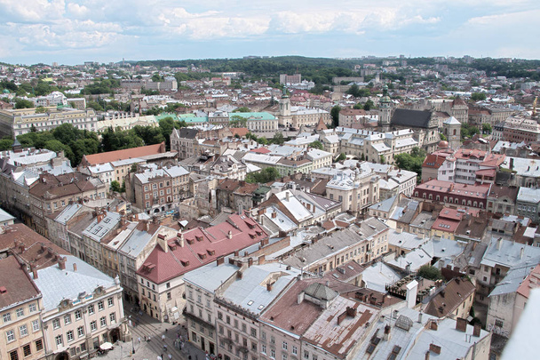 Lviv old city panoramic view - Foto, afbeelding