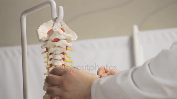 Layout of upper spine of person close-up - Footage, Video