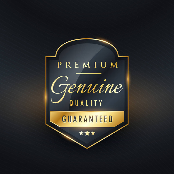 Premium echte kwaliteit gouden etiketontwerp - Vector, afbeelding