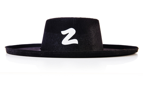 Чорний сомбреровий капелюх ізольований на білому
 - Фото, зображення