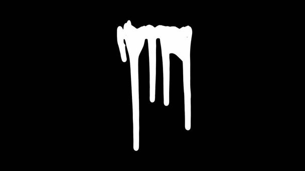 White Ink Dripping Over Black Screen Background - Фото, зображення