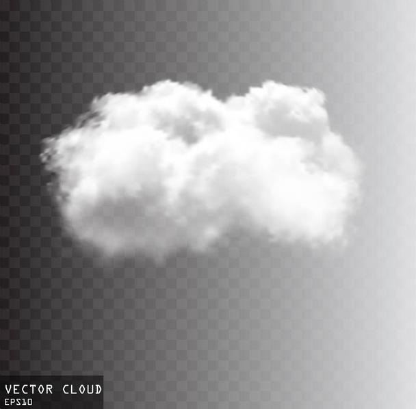 Ilustracja wektorowa chmury, Chmura wektor na białym tle nad przezroczys - Wektor, obraz