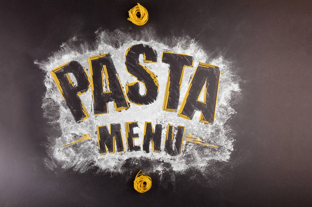 Restaurant menu design for pasta. Poster for pasteria with black - Foto, imagen