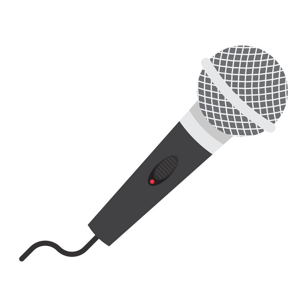 Microphone flat icon, music and instrument, karaoke sign vector graphics, a colorful solid pattern on a white background, eps 10. - Vector, Image