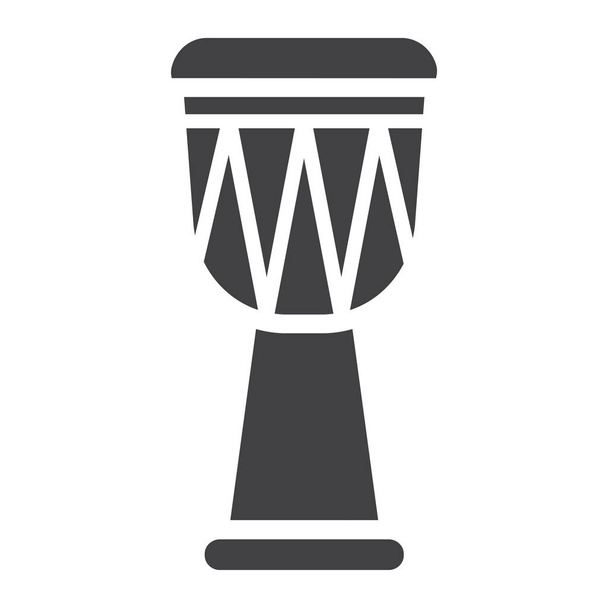 Afrikai Djembe dob karakterjel ikon, a zene és a hangszer, a hang jel vektor grafika, egy szilárd minta egy fehér háttér, eps 10. - Vektor, kép