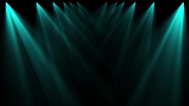 green spotlights lighting flare animation on a dark background, abstract - Footage, Video