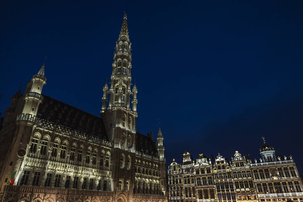 View of the Grand Place at night  in Brussels, Belgium - Photo, Image