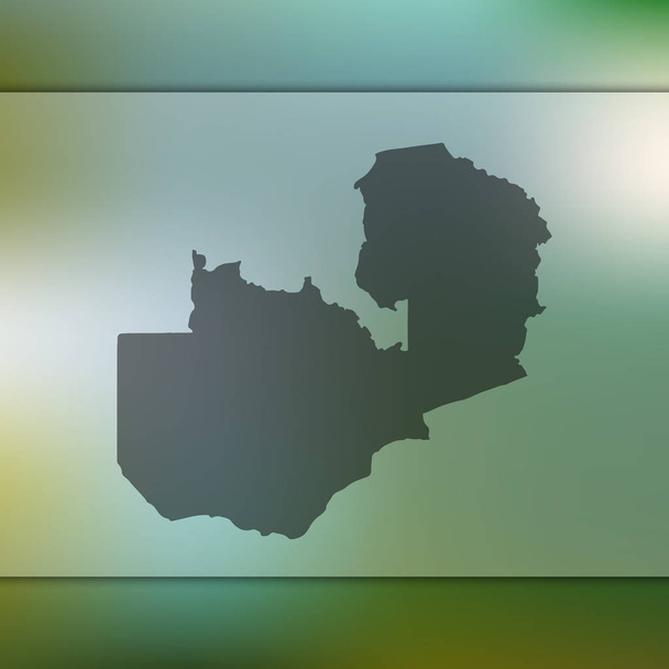 Zambia map. Vector silhouette of Zambia. Blurred background - Vektör, Görsel