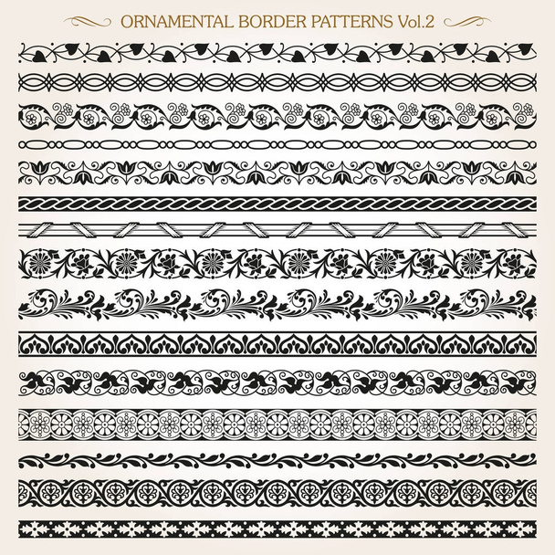 装飾用の縁取りフレーム ライン ビンテージ パターン 2 のベクトル - ベクター画像