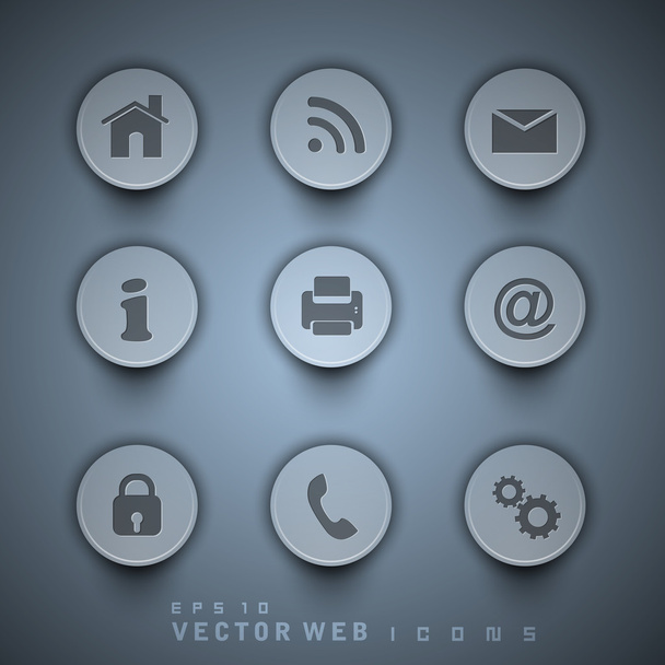 3D web 2.0 mail icons set. Can be used for websites, web applica - Вектор, зображення