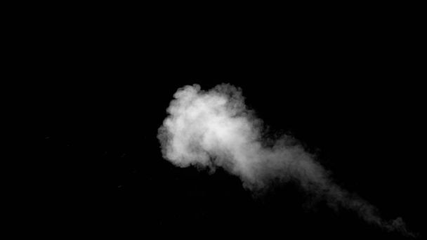 Vapor de agua blanca sobre fondo negro
 - Foto, Imagen