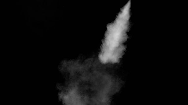 黒い背景に白い水蒸気 - 写真・画像