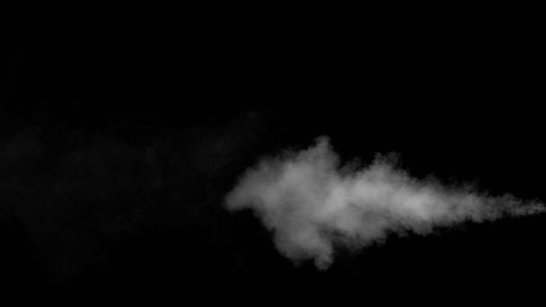 Vapor de agua blanca sobre fondo negro
 - Foto, Imagen