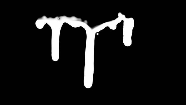 Tinta branca gotejando sobre fundo de tela preta
 - Foto, Imagem
