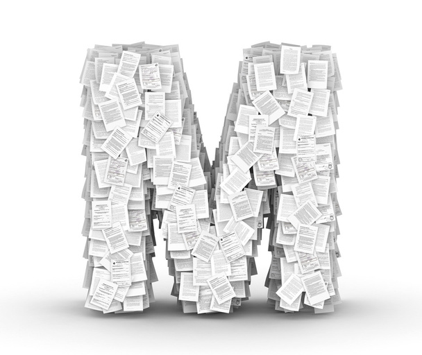 Letter M, page documents font - Фото, зображення