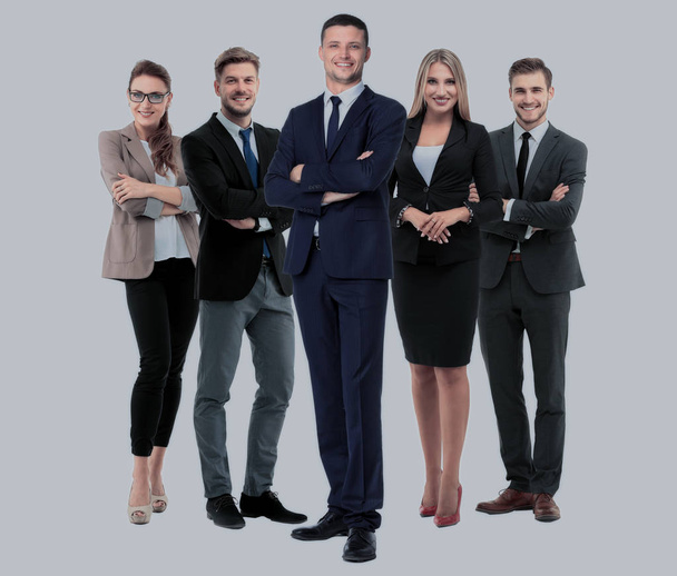 Group of smiling business people. Isolated over white background - Photo, Image
