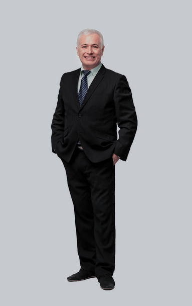 Portrait of an elegant  mature business man on white background - Фото, изображение