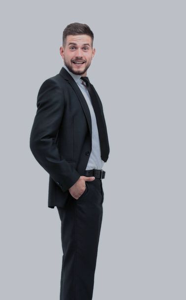 Smiling business man stending in profile - Fotoğraf, Görsel