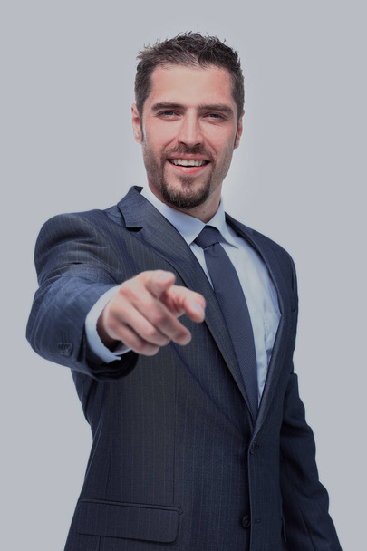 business man pointing his hand up - Φωτογραφία, εικόνα