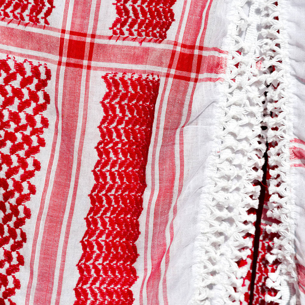 the texture of the cotton traditional symbolic  arabian  scarf like background abstract - Photo, Image