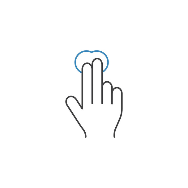 2 Finger Tap linea icona, toccare e gesti della mano
, - Vettoriali, immagini