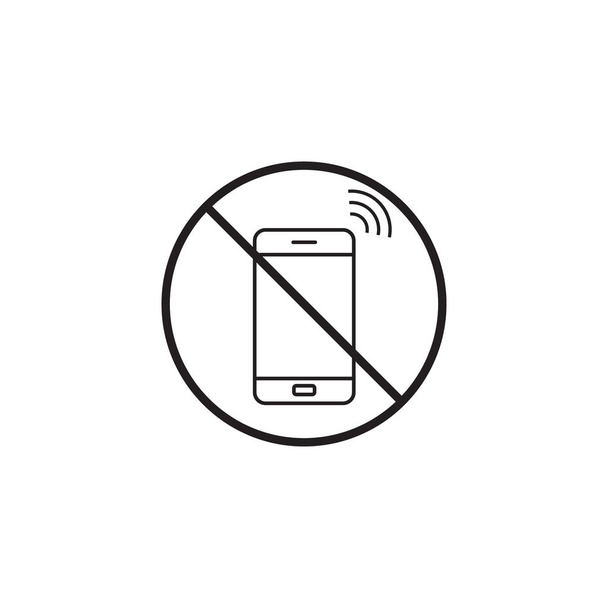 no phone line icon, no talking prohibited sign - Vector, Image