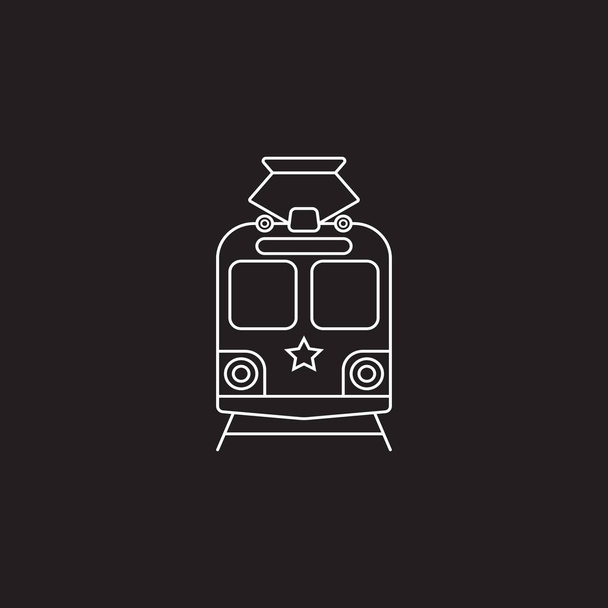 tram icon, public transport symbol vector graphics - Vector, Image