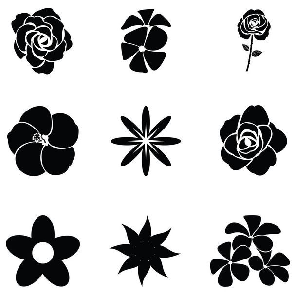 the flower icon set - Vector, Image