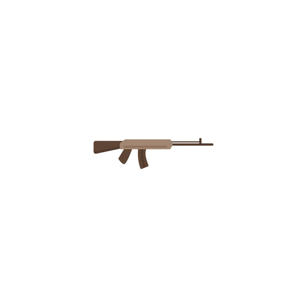 Icono plano Kalashnikov Elemento. Ilustración vectorial del fusil de asalto de ícono plano aislado sobre fondo limpio. Puede ser utilizado como Kalashnikov, Asalto y símbolos de rifle
. - Vector, Imagen