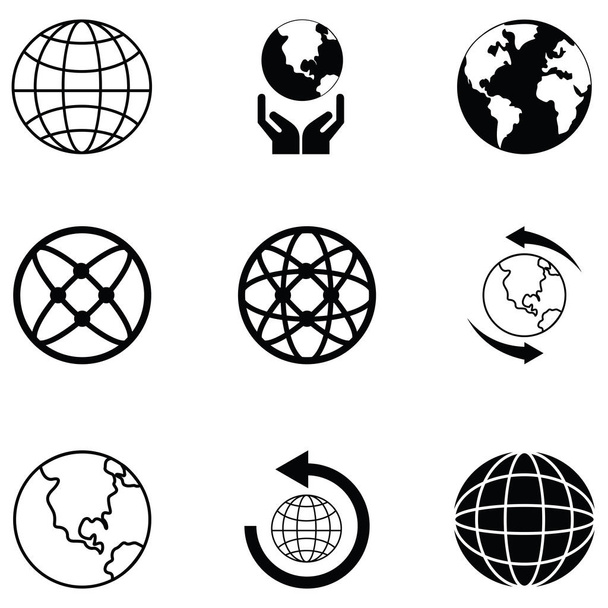 das Globus-Symbol gesetzt - Vektor, Bild