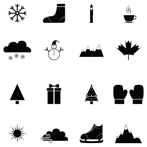 the winter icon set - Διάνυσμα, εικόνα