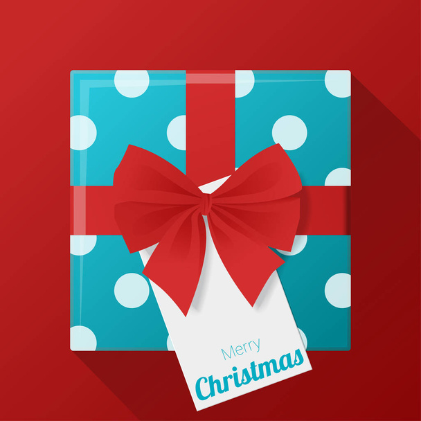 Merry Christmas and Happy New Year background with gift box and greeting card , vector , illustration - Vektori, kuva