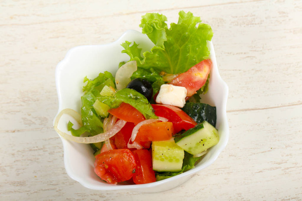 Görög saláta fehér lemez - Fotó, kép