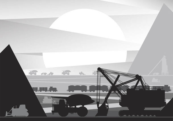 Разработка, добыча руды открытым способом
 - Вектор,изображение
