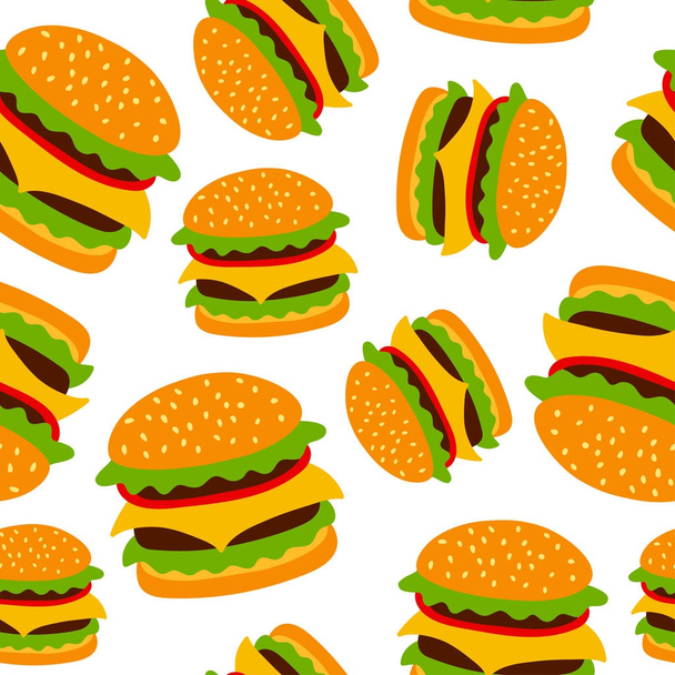 Vector seamless pattern with hamburger. - Vector, Image