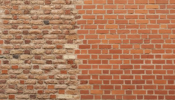 Background of two different pattern brick wall together - Photo, Image