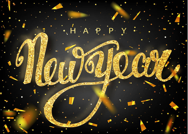 Happy New Year lettering greeting card for holiday - Vektor, kép